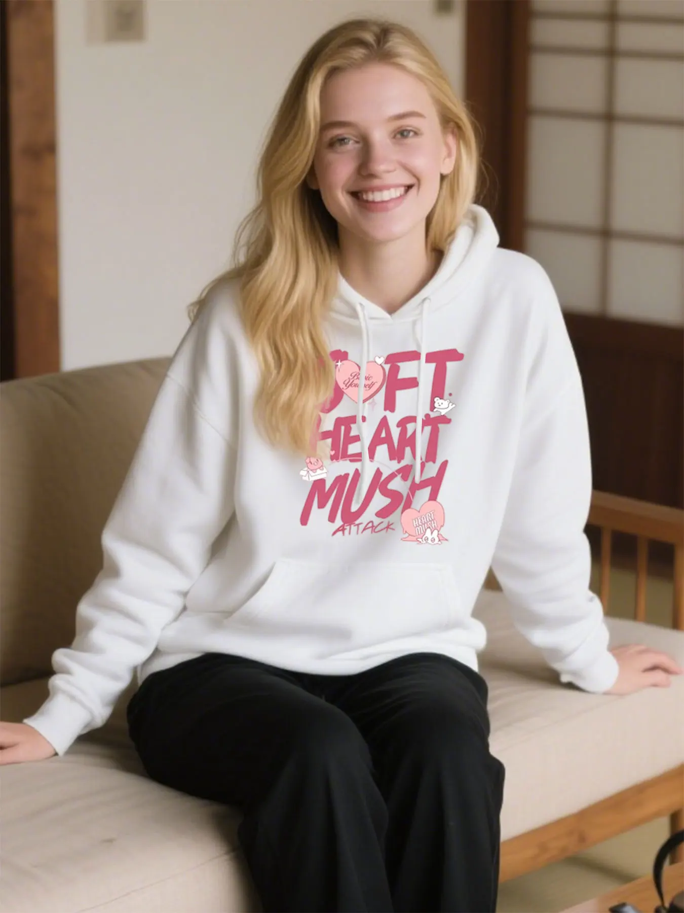 Comfy Cotton Hoodie With "Soft Heart Mush Attack" Print, Perfect For Christmas Gifts & Casual Wear
Comfy Cotton Hoodie With "Soft Heart Mush Attack" Print, Perfect For Christmas Gifts & Casual Wear