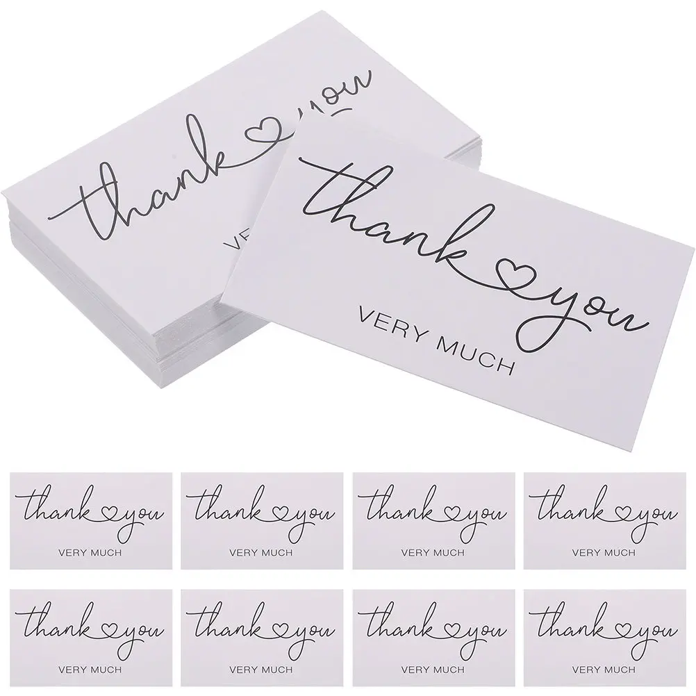 100 шт. открыток с благодарностью, бумажные благодарственные открытки, элегантный дизайн, компактный размер, маленькие визитки для пекарни, салона, свадебных подарков
100 шт. открыток с благодарностью, бумажные благодарственные открытки, элегантный дизайн, компактный размер, маленькие визитки для пекарни, салона, свадебных подарков