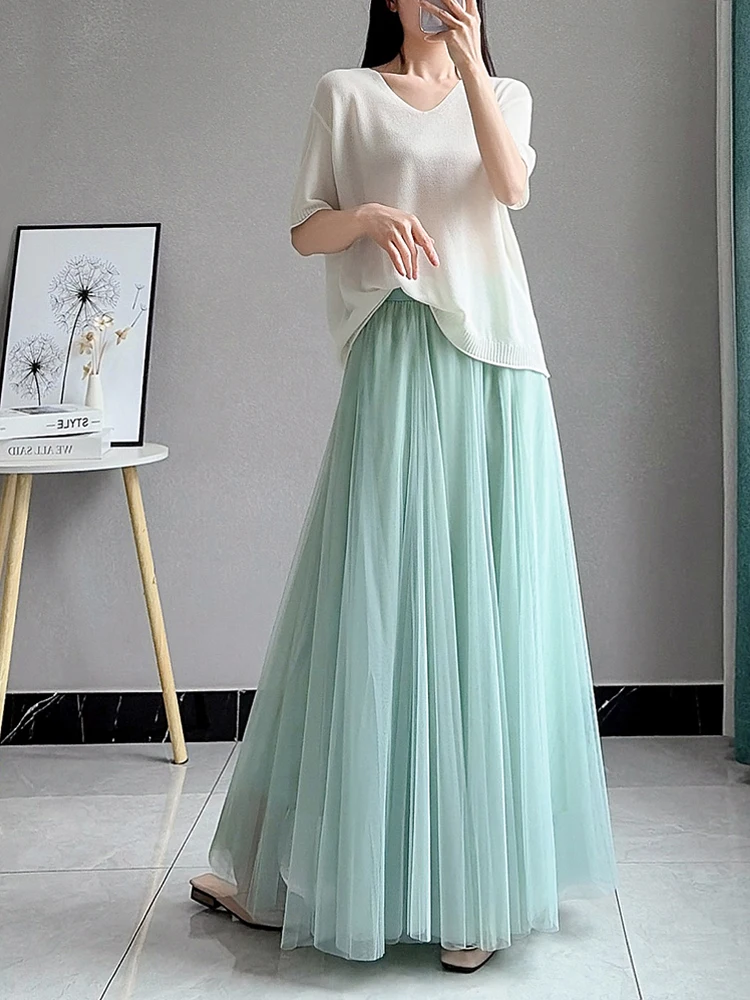 Women's A-Line Midi Skirt Double Layered Tulle Gown Spring Summer Draping Fluffy Fairy Skirt Breathable Skin-Friendly High Waist
Women's A-Line Midi Skirt Double Layered Tulle Gown Spring Summer Draping Fluffy Fairy Skirt Breathable Skin-Friendly High Waist
