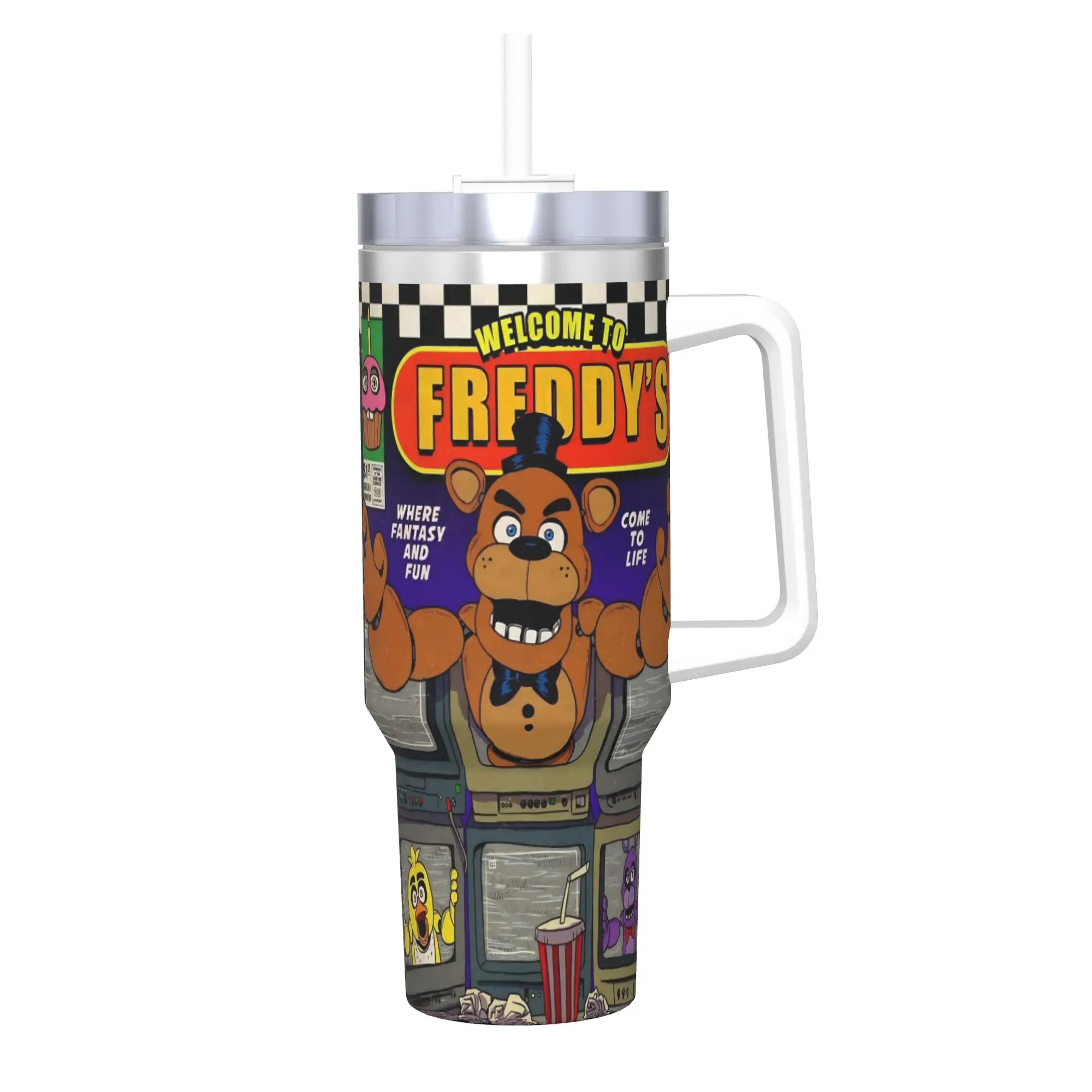 FNAF At Freddys 40oz Tumbler Stainless Steel Double Wall Vacuum Insulated Mug Cups With Straw
FNAF At Freddys 40oz Tumbler Stainless Steel Double Wall Vacuum Insulated Mug Cups With Straw