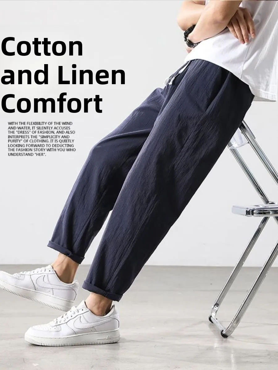 Men's Summer Thin Cotton Linen Nine-Piece Casual Pants Loose Straight Leg Student Casual Linen Loose Fit Straight Leg Pants
Men's Summer Thin Cotton Linen Nine-Piece Casual Pants Loose Straight Leg Student Casual Linen Loose Fit Straight Leg Pants