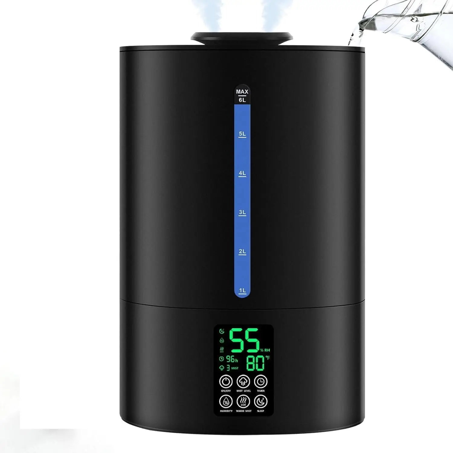 6L Ultrasonic Humidifier with Warm & Cool Mist, Top Fill Design, 360° Nozzle for Large Rooms
6L Ultrasonic Humidifier with Warm & Cool Mist, Top Fill Design, 360° Nozzle for Large Rooms