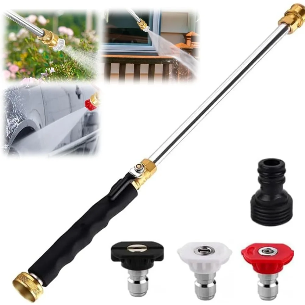 Jet Nozzle for High Pressure Hose, Jet Nozzle Power Washer for Garden Hose, with 3 high-Pressure nozzles,Garden Outdoor Cleaning
Jet Nozzle for High Pressure Hose, Jet Nozzle Power Washer for Garden Hose, with 3 high-Pressure nozzles,Garden Outdoor Cleaning