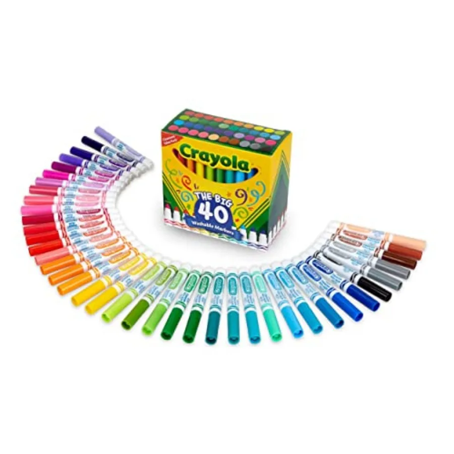Ultra Clean Washable 40ct,Teacher School Supplies for,Broad Line Colored, Coloring Book and Art Marker Set, Ages 3+
Ultra Clean Washable 40ct,Teacher School Supplies for,Broad Line Colored, Coloring Book and Art Marker Set, Ages 3+