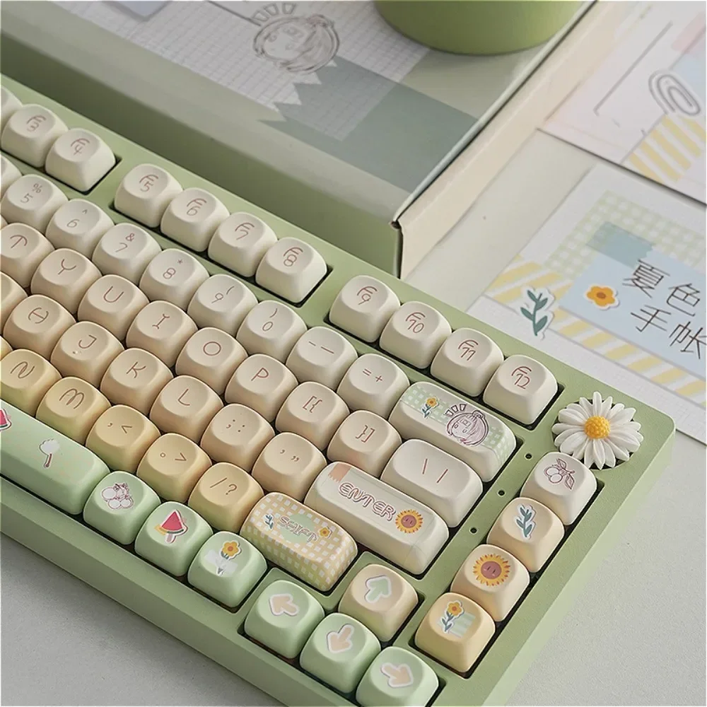 Summer handbook, keycap MOA five-sided hot sublimation 140 keys, girl cute personality mechanical keyboard, customized
Summer handbook, keycap MOA five-sided hot sublimation 140 keys, girl cute personality mechanical keyboard, customized