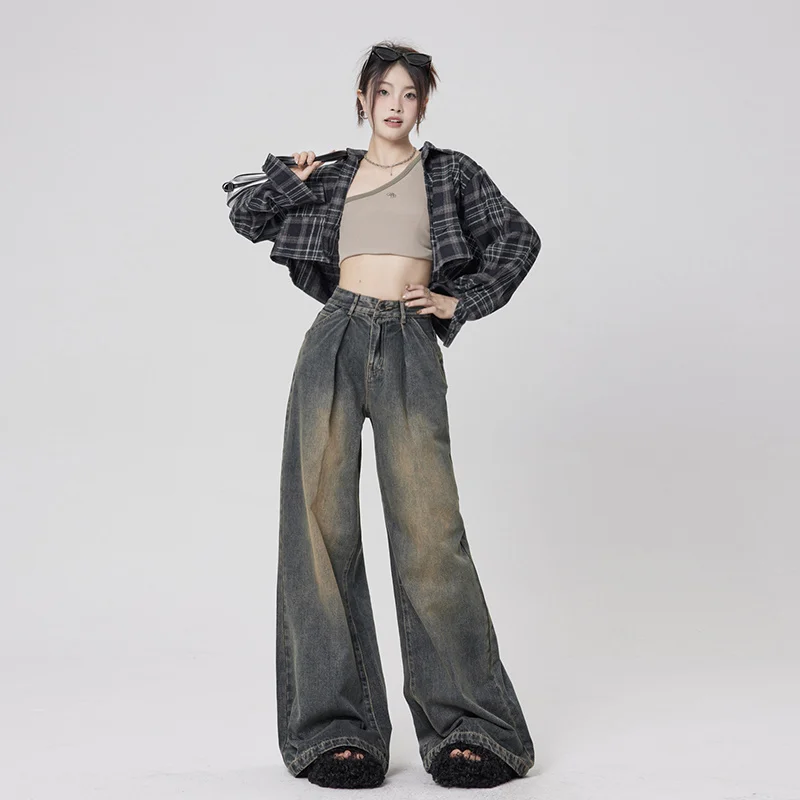 2024 Spring Autumn New Casual Women's Blue Mid Waisted Denim Pants Streetwear Wide Leg Jeans Female Korean Street Style Trousers
2024 Spring Autumn New Casual Women's Blue Mid Waisted Denim Pants Streetwear Wide Leg Jeans Female Korean Street Style Trousers