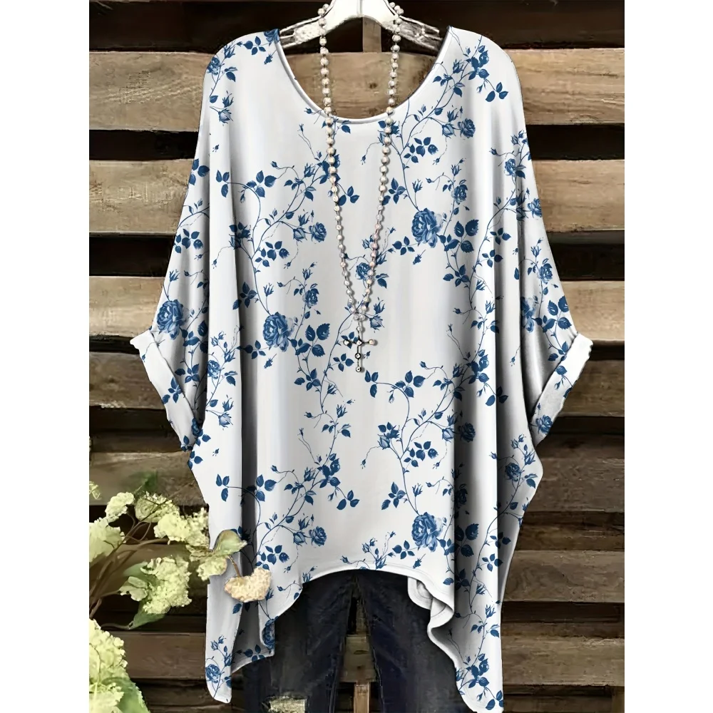 Women's T-Shirts Florals Graphics Plants Elegant Irregular Hem Round Neck Fashion Tees T-Shirts Leopard Print Top Vacation Style
Women's T-Shirts Florals Graphics Plants Elegant Irregular Hem Round Neck Fashion Tees T-Shirts Leopard Print Top Vacation Style