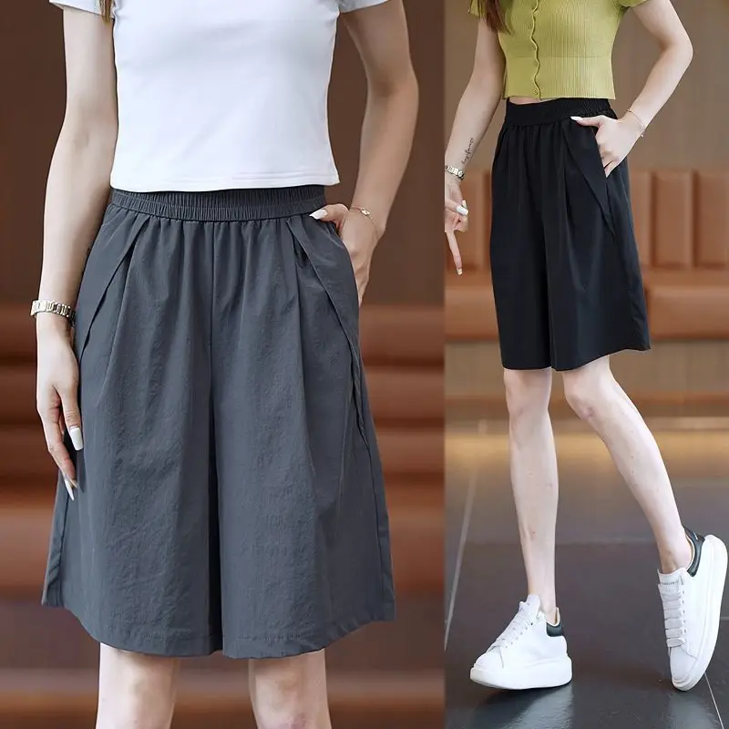 Fashionable Casual Pants Women's Stylish Slimming High Waist Loose Five-Quarter Wide Leg Pants Commute Style Korean Version
Fashionable Casual Pants Women's Stylish Slimming High Waist Loose Five-Quarter Wide Leg Pants Commute Style Korean Version