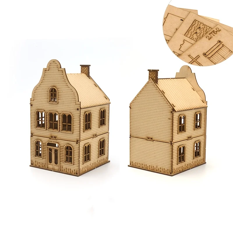 1/72 Scale DIY Wooden European House Model Unassembled Unpainted Kit Miniature Building for Micro Landscape & Diorama Layout
1/72 Scale DIY Wooden European House Model Unassembled Unpainted Kit Miniature Building for Micro Landscape & Diorama Layout