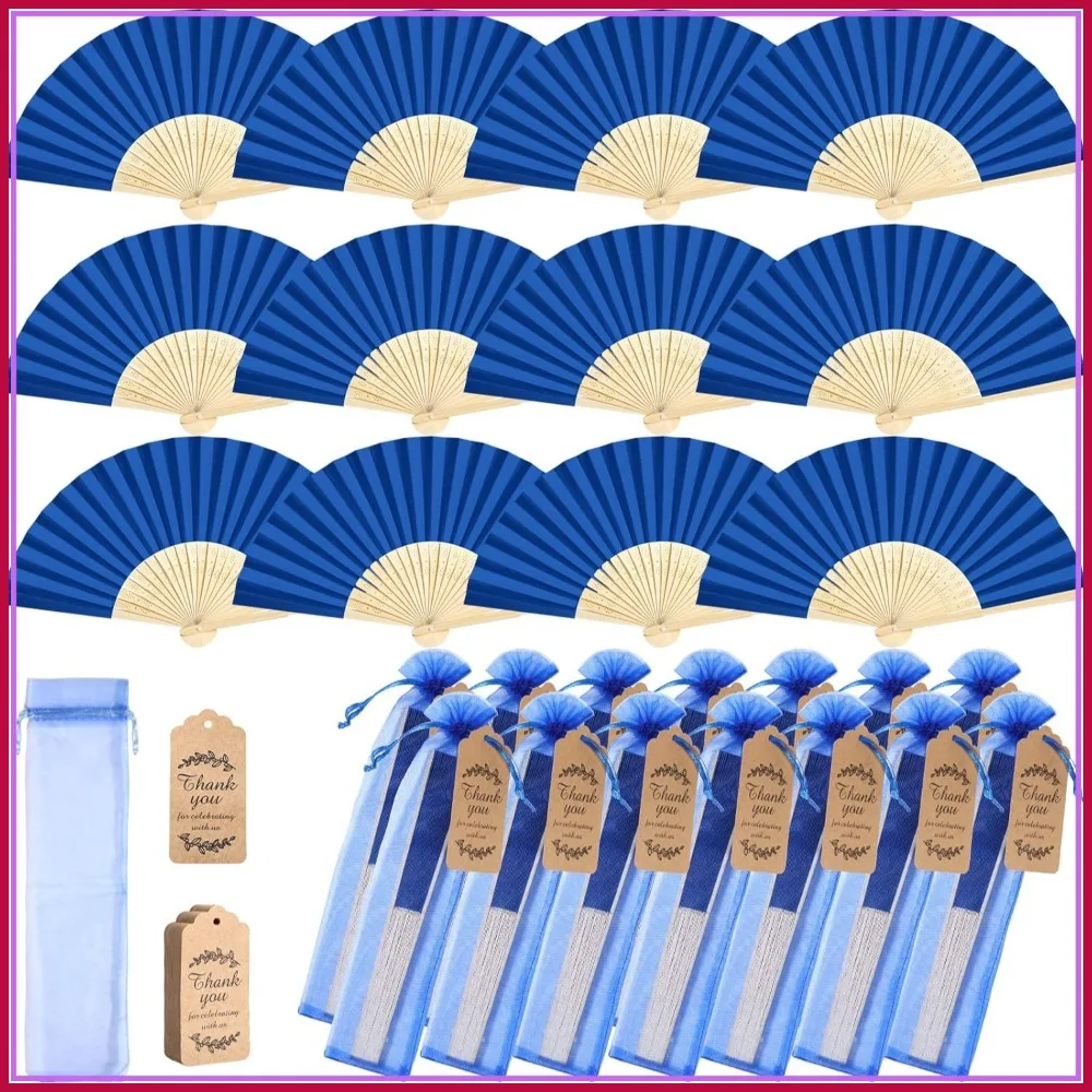 50 Pack Handmade Paper Folding Fans with Gift Bags Thank You Cards for DIY Wedding Party Decor (Royal Blue)
50 Pack Handmade Paper Folding Fans with Gift Bags Thank You Cards for DIY Wedding Party Decor (Royal Blue)