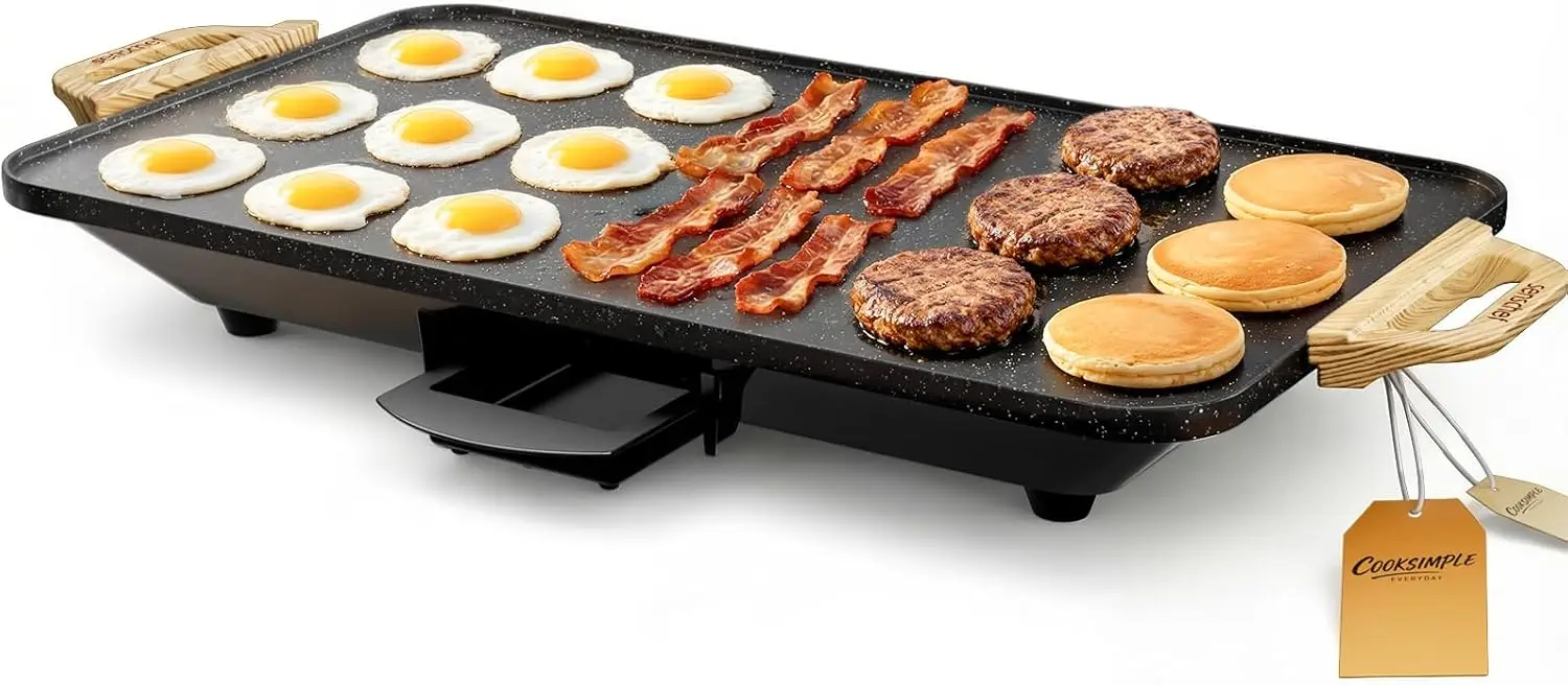 Электрическая сковорода-гриль CookSimple Everyday 20x12 дюймов с быстрым равномерным нагревом 1700 Вт и антипригарной поверхностью из гранита ILAG – большая плоская сковорода-гриль
Электрическая сковорода-гриль CookSimple Everyday 20x12 дюймов с быстрым равномерным нагревом 1700 Вт и антипригарной поверхностью из гранита ILAG – большая плоская сковорода-гриль