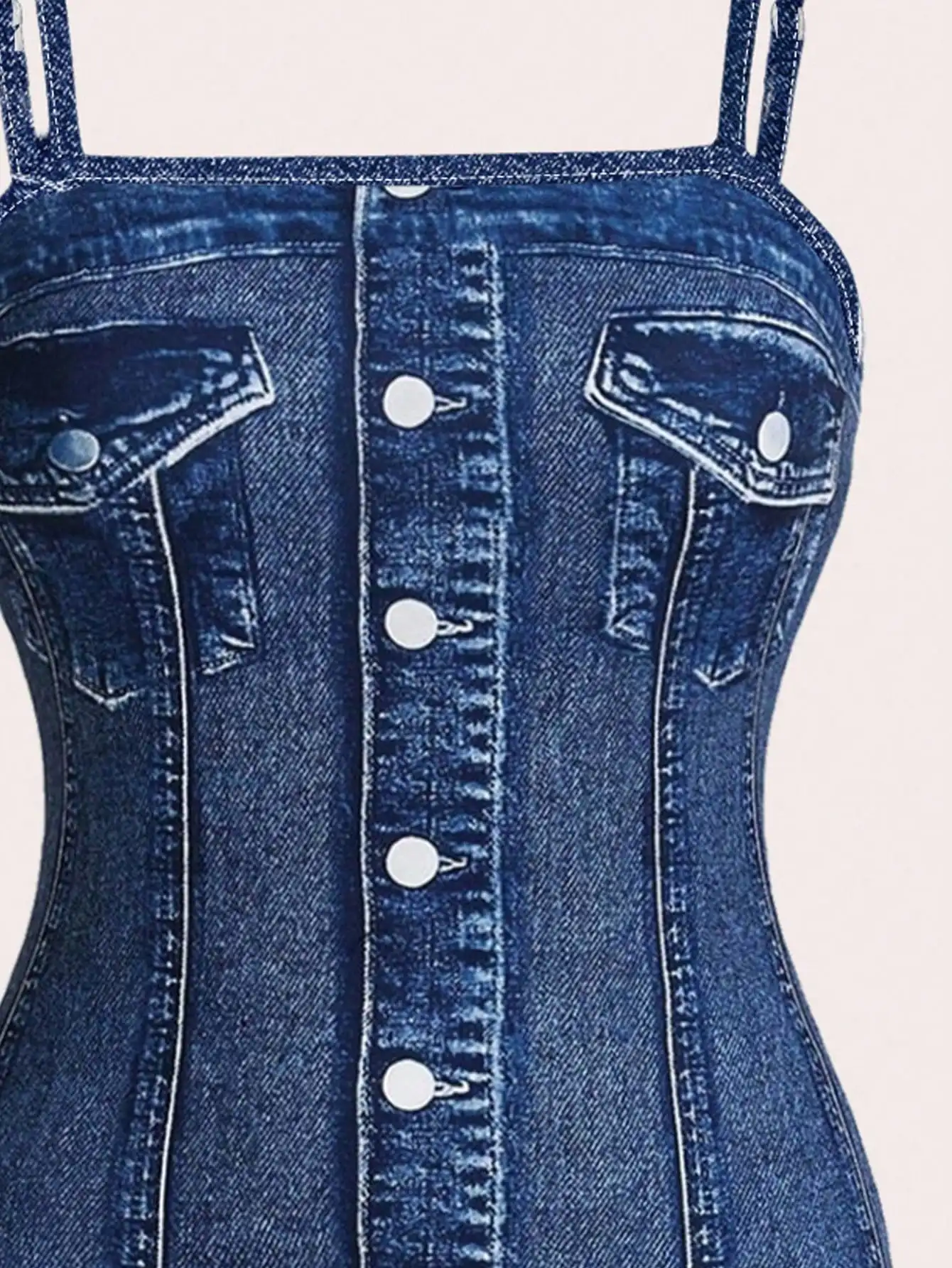 Women Spaghetti Strap Fitted Digital Print Denim Effect Dress Casual Blue Spring Summer
Women Spaghetti Strap Fitted Digital Print Denim Effect Dress Casual Blue Spring Summer