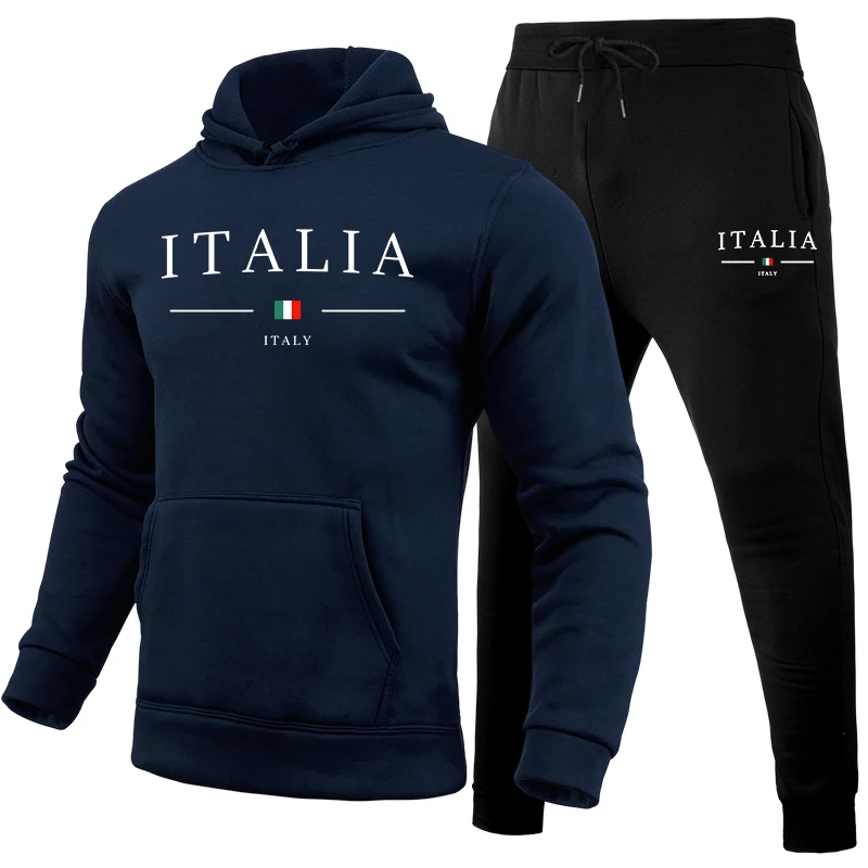 Italy Fashion Tracksuit for Man High Quality Hooded Sweatshirts Sweatpants Autumn Winter Casual Sports Jogging Suits Gym Outfits
Italy Fashion Tracksuit for Man High Quality Hooded Sweatshirts Sweatpants Autumn Winter Casual Sports Jogging Suits Gym Outfits