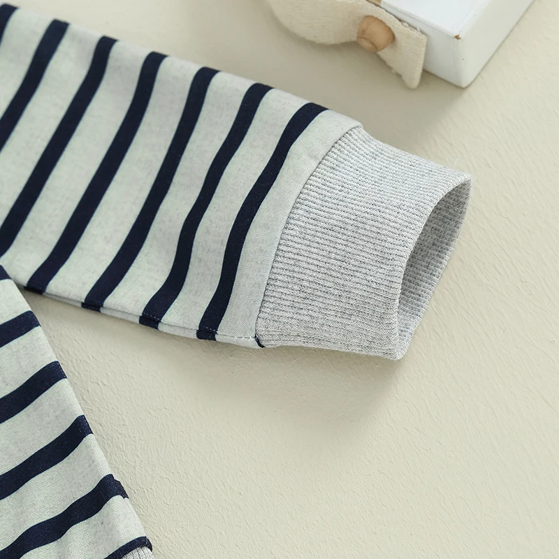 Toddler Boy Fall Sweatshirt Long Sleeve Letter Embroidery Stripe Print Pullover Loose Tops
Toddler Boy Fall Sweatshirt Long Sleeve Letter Embroidery Stripe Print Pullover Loose Tops
