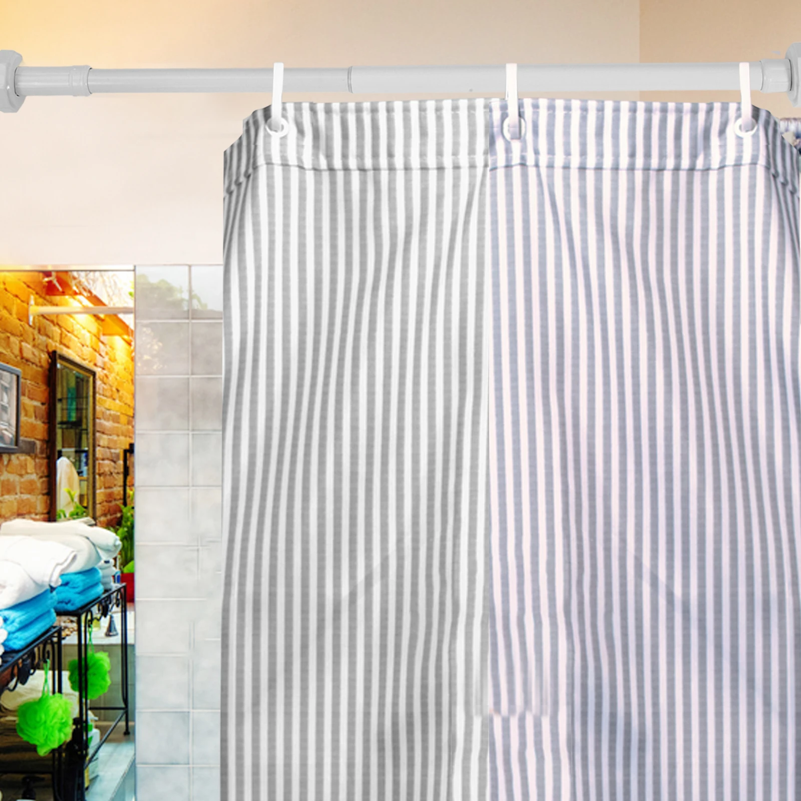 Telescopic Door Curtain Rod 50-80CM Black Extendable Tension Shower Pole Window Rods Curtains No Drilling Adjustable 
Telescopic Door Curtain Rod 50-80CM Black Extendable Tension Shower Pole Window Rods Curtains No Drilling Adjustable