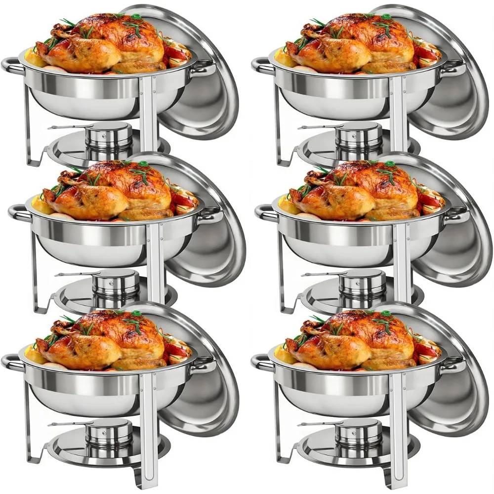Pack of 6 Round Chafing Dish Full Size 5 Quart Stainless Steel Deep Pans Chafer Dish Set Buffet Catering Party Events Warmer Se
Pack of 6 Round Chafing Dish Full Size 5 Quart Stainless Steel Deep Pans Chafer Dish Set Buffet Catering Party Events Warmer Se