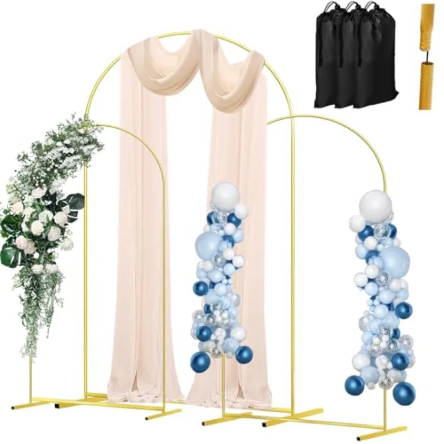 Wedding arch backdrop stand set of 3, gold metal, for wedding/birthday/baby shower/party, upgraded pre-attached parts design, 7
Wedding arch backdrop stand set of 3, gold metal, for wedding/birthday/baby shower/party, upgraded pre-attached parts design, 7
