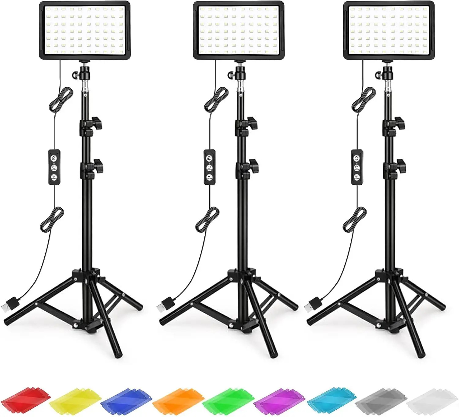 Dimmable USB LED Video Studio Lighting Kit with Adjustable Tripod and Color Filters for Photography
Dimmable USB LED Video Studio Lighting Kit with Adjustable Tripod and Color Filters for Photography