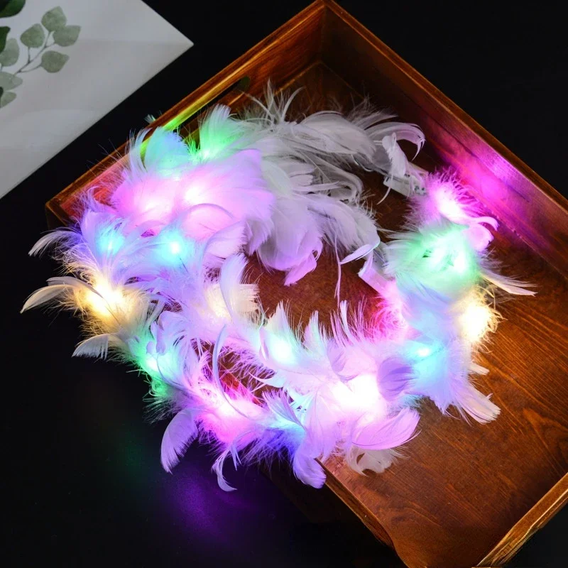 20pcs Feather LED Light Glow Angel Halo Hair Hoop Wreath Headdress Decoration Party Children Christmas Easter
20pcs Feather LED Light Glow Angel Halo Hair Hoop Wreath Headdress Decoration Party Children Christmas Easter