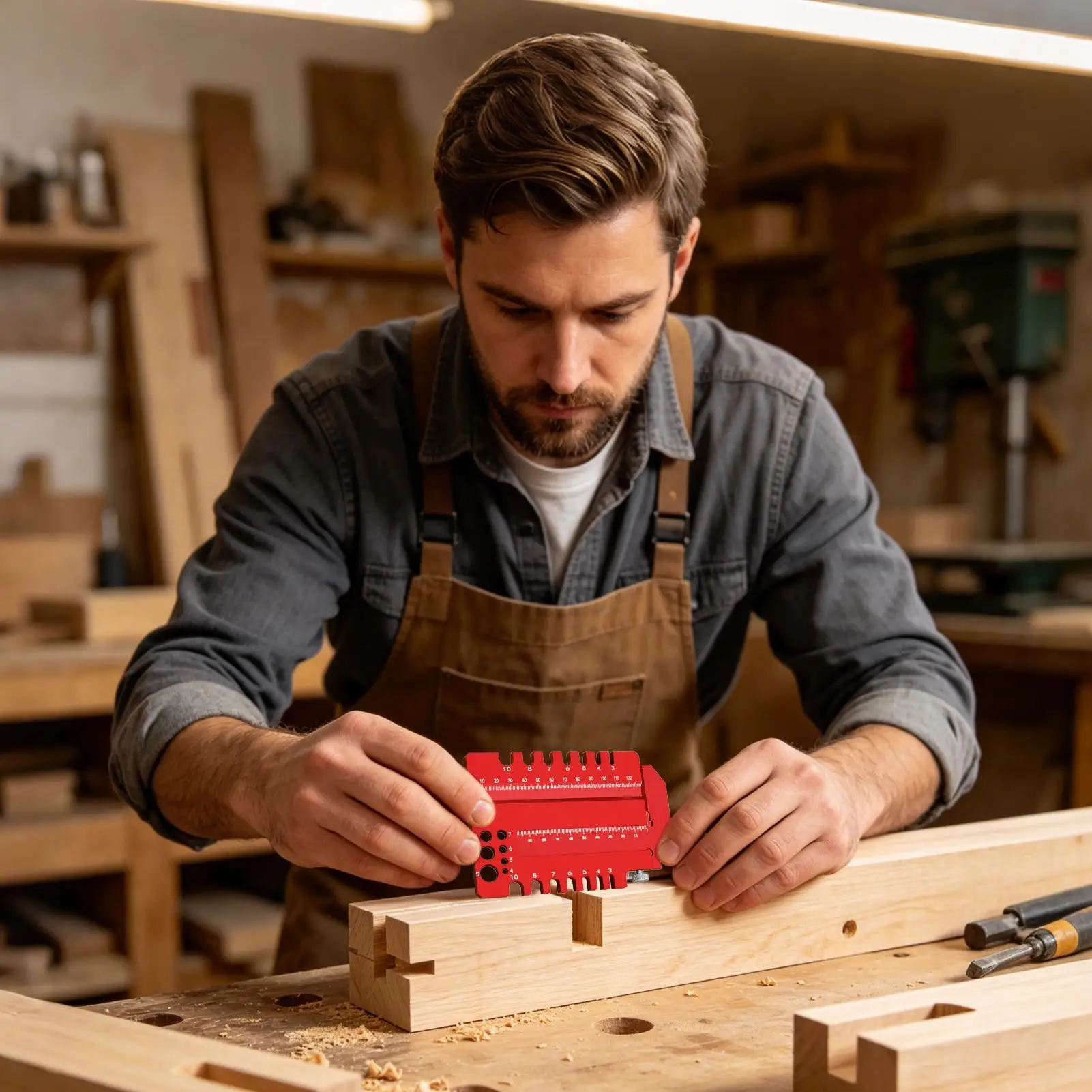 Woodworking Ruler Measuring Gauge Tenon Gauge for Workshop Home Improvement Garage Carpentry Furniture Making Project
Woodworking Ruler Measuring Gauge Tenon Gauge for Workshop Home Improvement Garage Carpentry Furniture Making Project