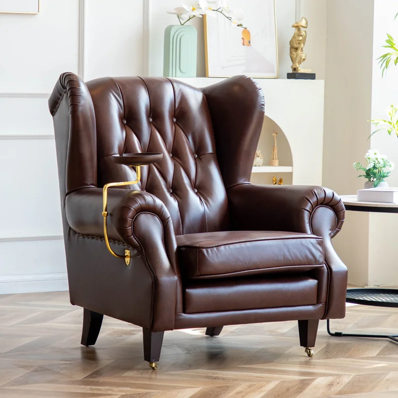 #American Vintage Style Godfather Cigar Chair European Single Sofa Genuine Cowhide Buckle Genuine Leather For Living Room Sponge
#American Vintage Style Godfather Cigar Chair European Single Sofa Genuine Cowhide Buckle Genuine Leather For Living Room Sponge