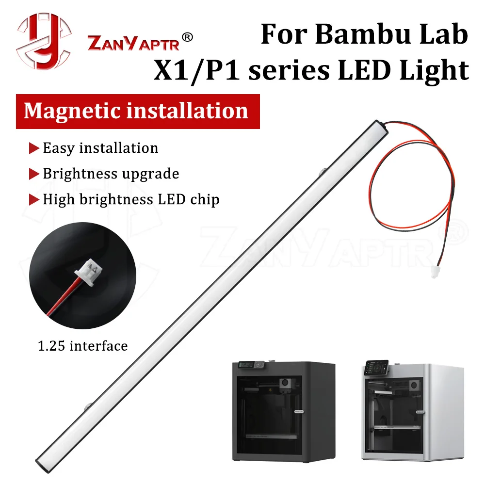 For bambu lab X1/P1 LED Light Upgraded light strip High brightness Lighting Magnetic Install for P1S X1C 3D printer Parts
For bambu lab X1/P1 LED Light Upgraded light strip High brightness Lighting Magnetic Install for P1S X1C 3D printer Parts