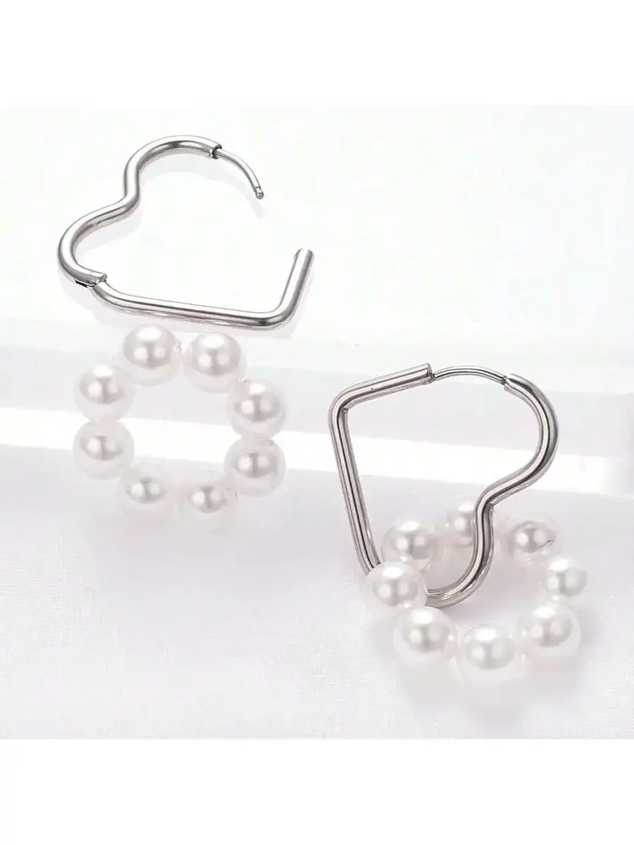 Heart Shape Hoop Earrings With Pearls For Women Fashion Jewelry
Heart Shape Hoop Earrings With Pearls For Women Fashion Jewelry