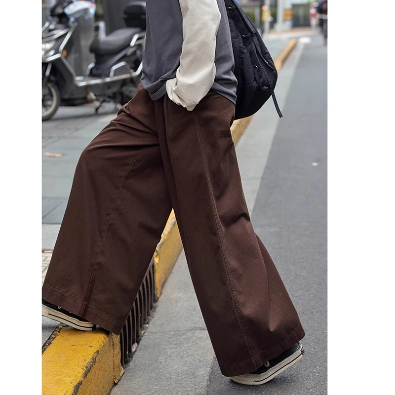 Vintage Minimalism Brown Pants Women Wide Leg High Waist Zip Up Ankle-Length Pants Chic OL Elgant Trousers Pocket Straight Pants
Vintage Minimalism Brown Pants Women Wide Leg High Waist Zip Up Ankle-Length Pants Chic OL Elgant Trousers Pocket Straight Pants