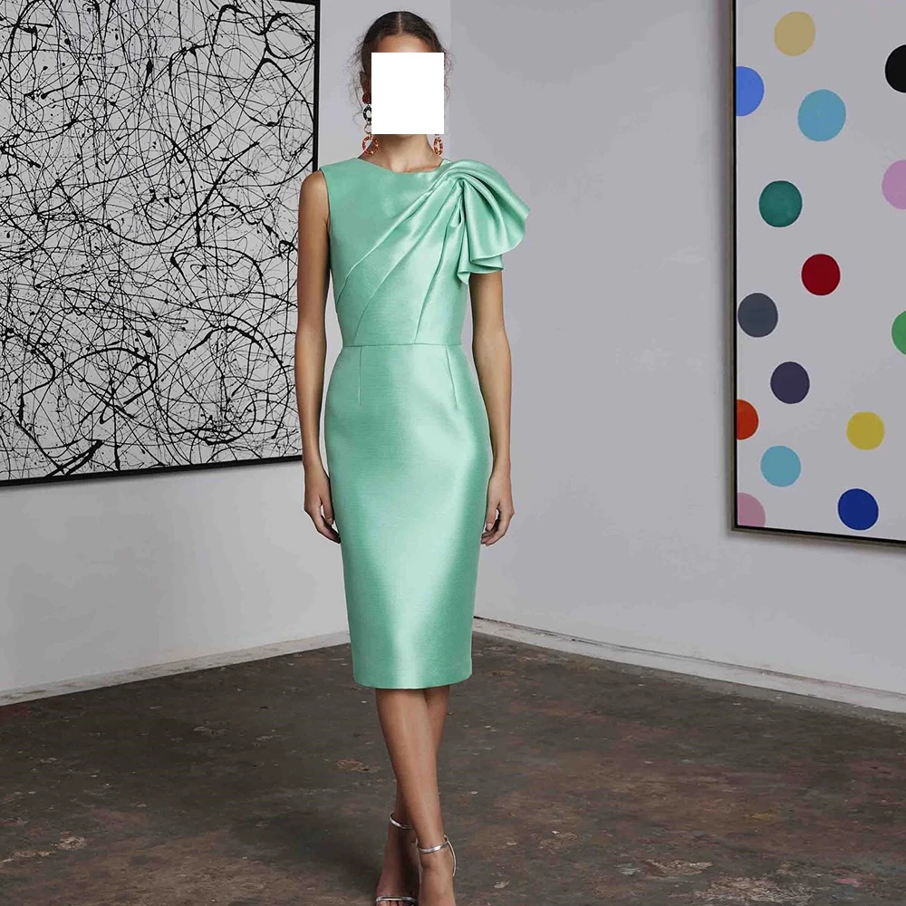 CustomizedFormal Green Satin Zipper Back Evening Dress Pleats Solid Color Straight Tea Length Crew neck Sleeveless Custom Size P
CustomizedFormal Green Satin Zipper Back Evening Dress Pleats Solid Color Straight Tea Length Crew neck Sleeveless Custom Size P