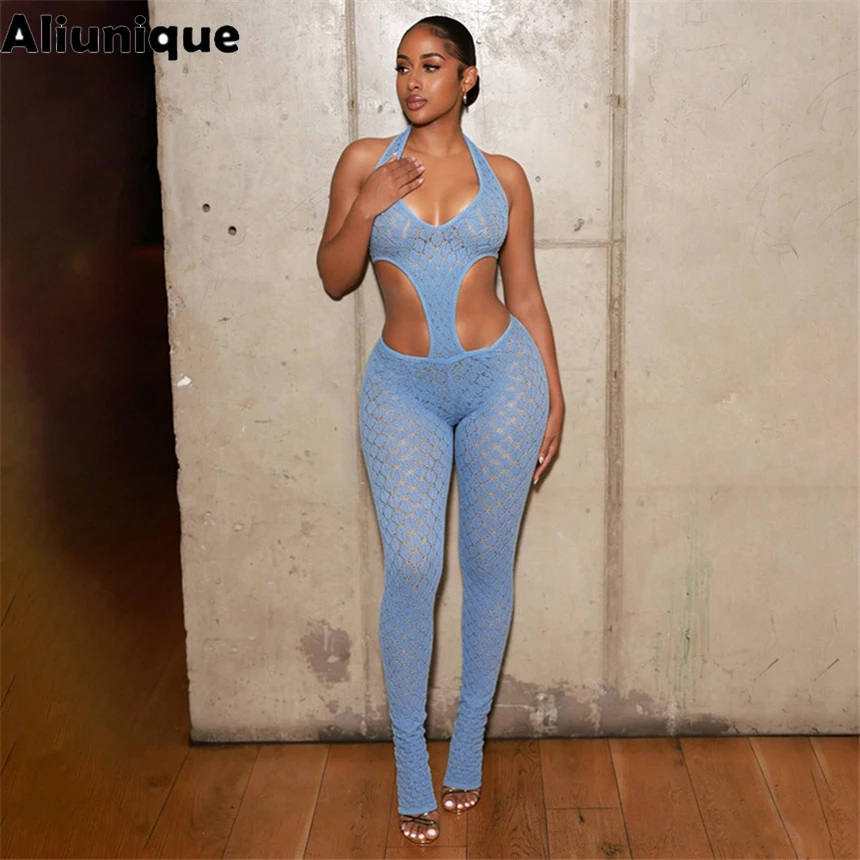 Fashion Women Halter Neck Hollow Out Jumpsuit 2026 Summer Sexy Sleeveless Backless Overalls Female Party Night Club Bodysuit New
Fashion Women Halter Neck Hollow Out Jumpsuit 2026 Summer Sexy Sleeveless Backless Overalls Female Party Night Club Bodysuit New