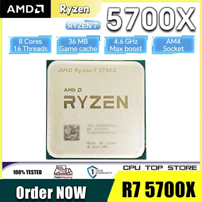 AMD Ryzen 7 5700X 8-Core 16-Thread 4.6GHz Unlocked Desktop CPU AM4 Socket for Gaming - No Package
AMD Ryzen 7 5700X 8-Core 16-Thread 4.6GHz Unlocked Desktop CPU AM4 Socket for Gaming - No Package