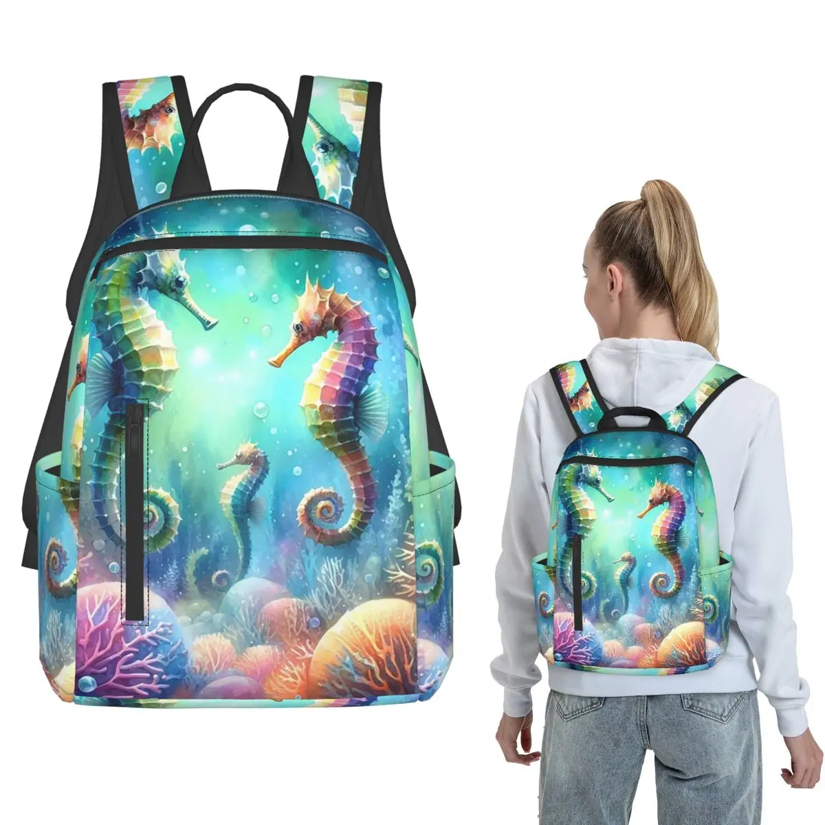 Cartoon Seahorse Underwater Sea Backpack Daypack Kids BookBag School Bag Shoulder Bags for Men Women
Cartoon Seahorse Underwater Sea Backpack Daypack Kids BookBag School Bag Shoulder Bags for Men Women