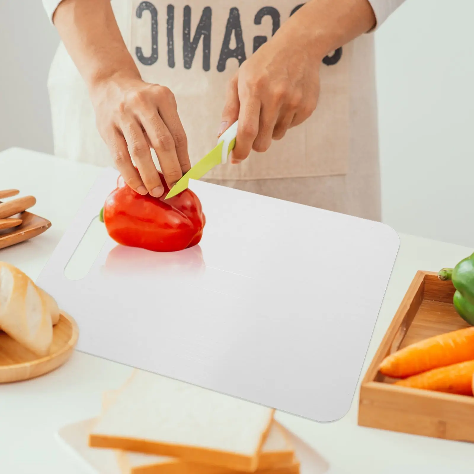 Stainless Steel Cutting Board 34x23cm Double Sided Kitchen Chopping Mat Metal Boards for Kids Pizza Vegetable Cheese Serving
Stainless Steel Cutting Board 34x23cm Double Sided Kitchen Chopping Mat Metal Boards for Kids Pizza Vegetable Cheese Serving