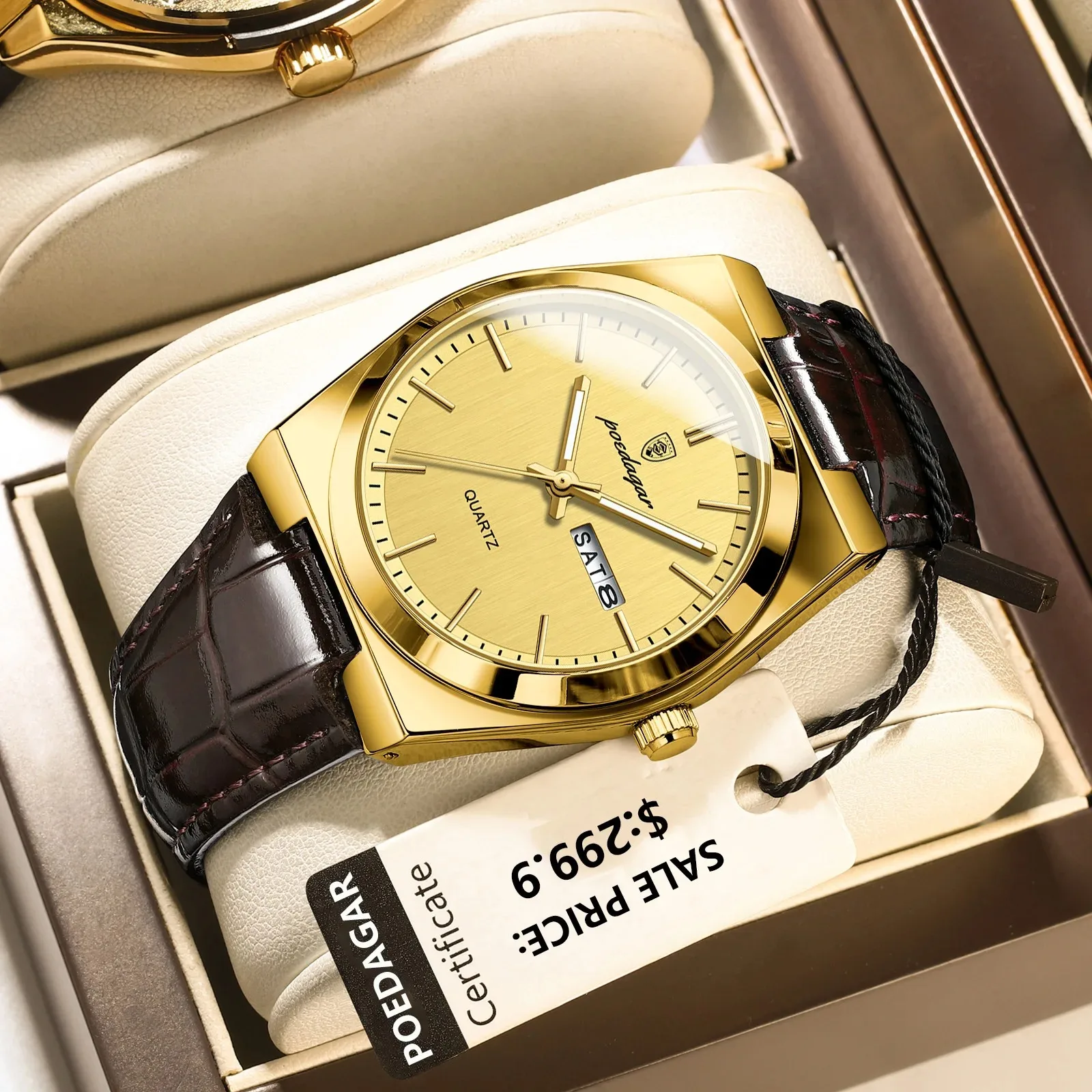 Poedagar повседневные деловые мужские модные кварцевые наручные часы, золотые часы, мужские роскошные часы, автоматические часы, мужские Reloj Hombre 2026 
Poedagar повседневные деловые мужские модные кварцевые наручные часы, золотые часы, мужские роскошные часы, автоматические часы, мужские Reloj Hombre 2026