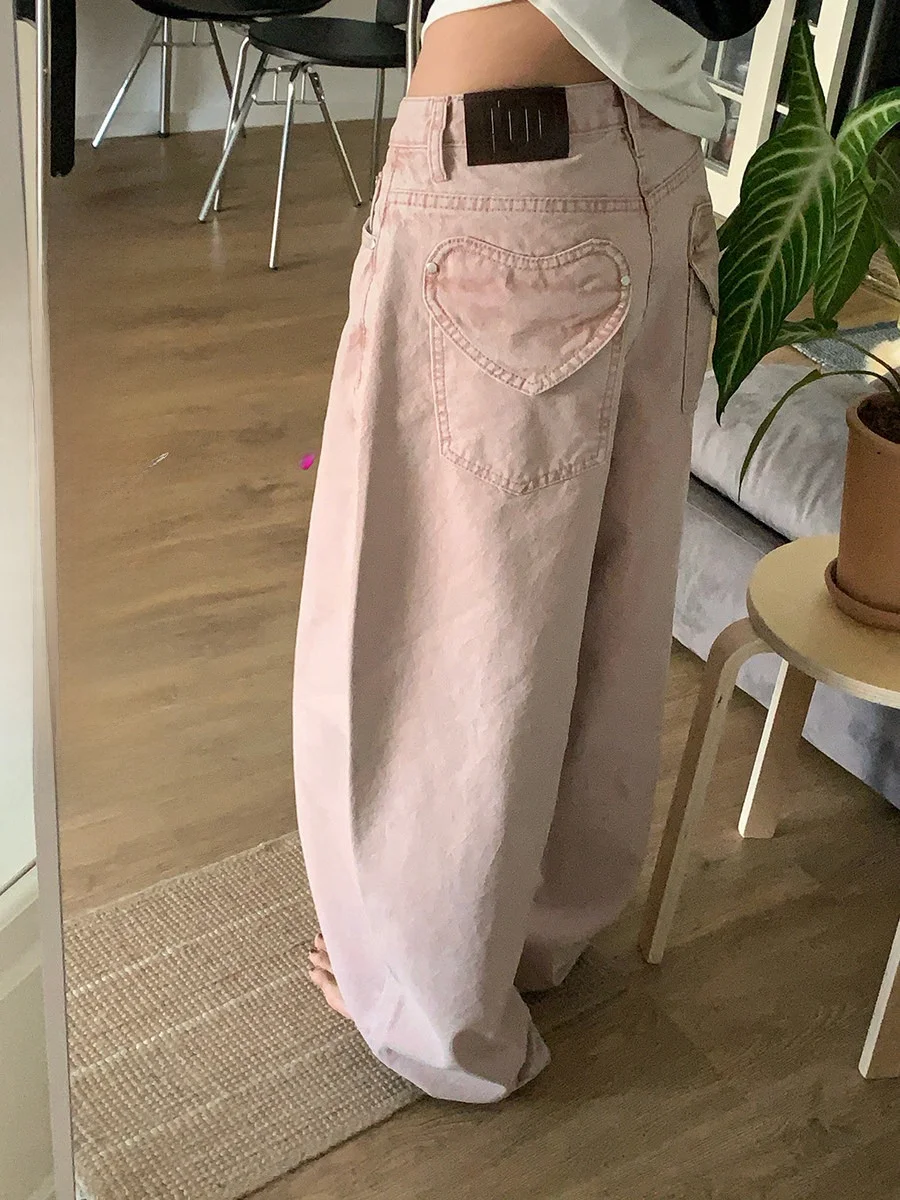 High Waist Wide Leg Denim Jeans Love Heart Pocket Casual Pants Slimming Drapey Floor-Length Spring Fashion Ladies Jeans
High Waist Wide Leg Denim Jeans Love Heart Pocket Casual Pants Slimming Drapey Floor-Length Spring Fashion Ladies Jeans