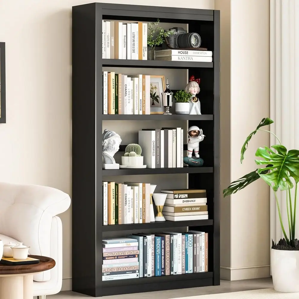 69 Heavy Duty 5-Tier Metal Bookshelf with Adjustable Shelves, Black - Ideal for Large Books, Offices, Studies, and Living Rooms
69 Heavy Duty 5-Tier Metal Bookshelf with Adjustable Shelves, Black - Ideal for Large Books, Offices, Studies, and Living Rooms