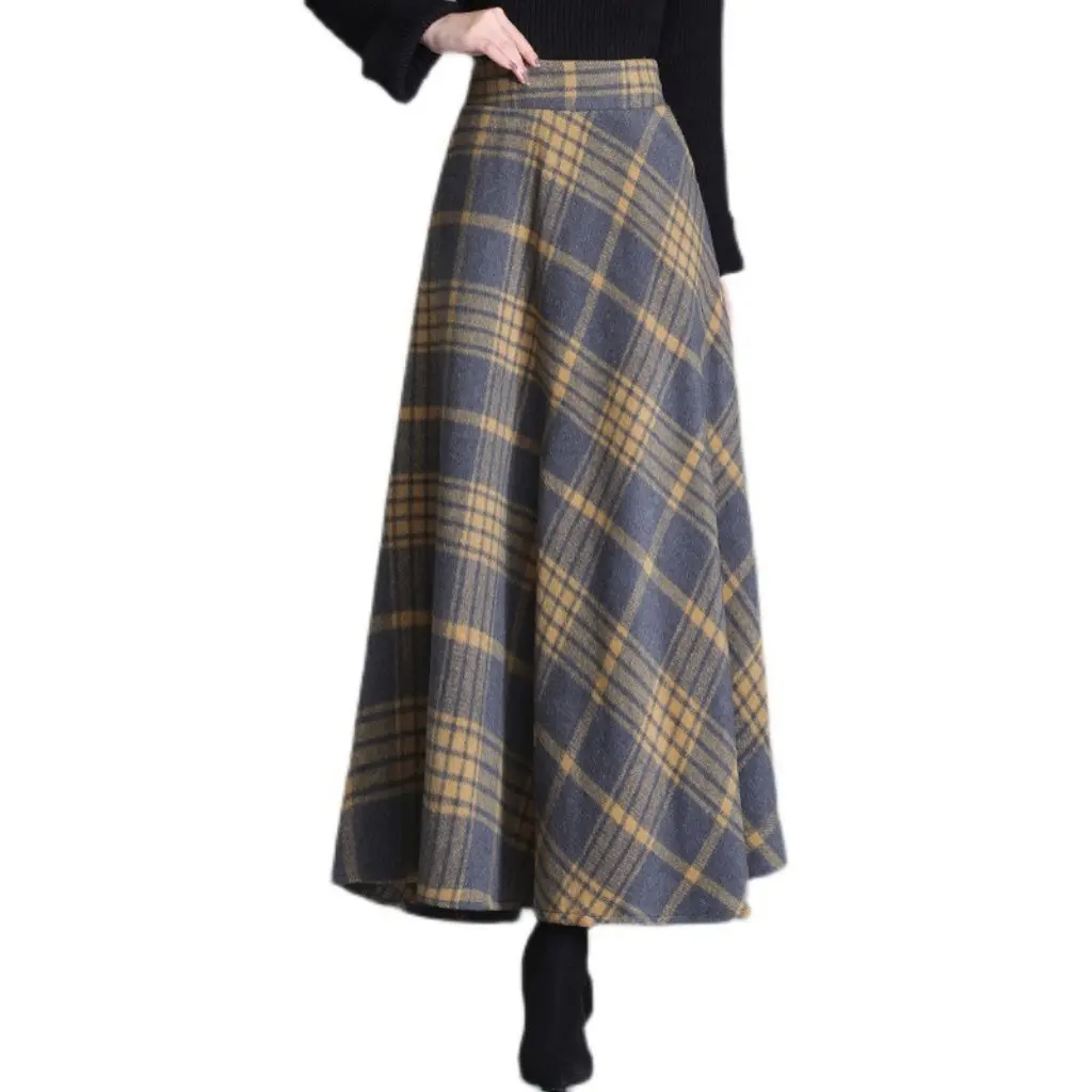 Women's Plaid Woolen Skirt High Waist A-Line Autumn Winter New Large Swing Umbrella Skirt for Ladies
Women's Plaid Woolen Skirt High Waist A-Line Autumn Winter New Large Swing Umbrella Skirt for Ladies