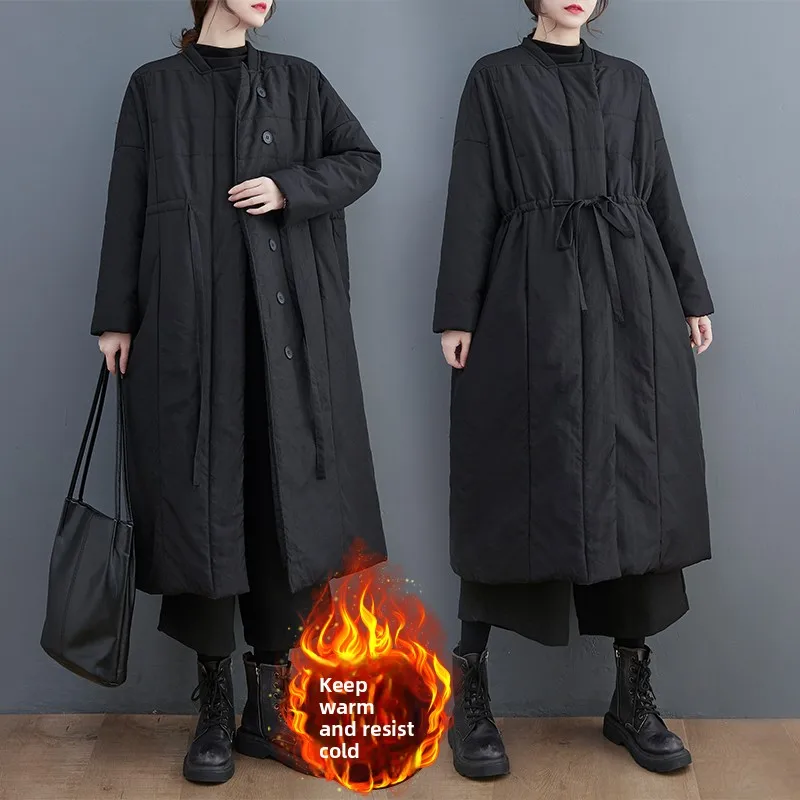 Зимняя хлопковая куртка больших размеров с завязками на талии, теплая верхняя одежда с эффектом похудения, длинная длина, для поездок на работу, с высоким воротником
Зимняя хлопковая куртка больших размеров с завязками на талии, теплая верхняя одежда с эффектом похудения, длинная длина, для поездок на работу, с высоким воротником