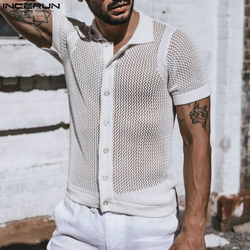 INCERUN Tops 2025 American Style Fashion Men's Mesh Hollow Design Shirt Summer Casual Streetwear Male Lapel Short Sleeved Blouse
INCERUN Tops 2025 American Style Fashion Men's Mesh Hollow Design Shirt Summer Casual Streetwear Male Lapel Short Sleeved Blouse