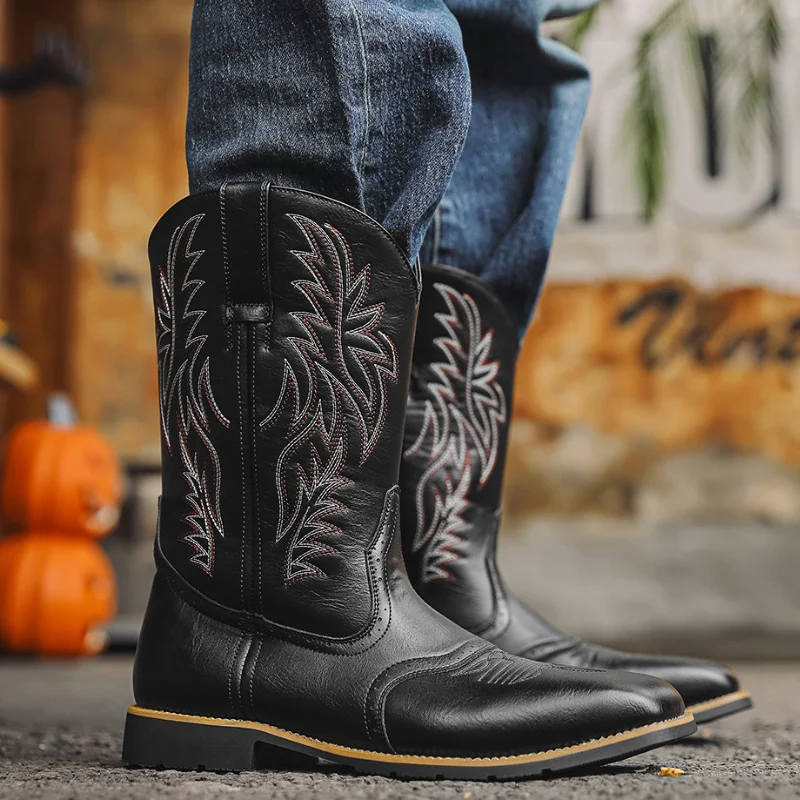 Мужские высокие сапоги с вышивкой в стиле ретро, мужские ботинки ручной работы, ковбойские сапоги в стиле вестерн, ботинки с острым носком, уличная мужская обувь с ручной строчкой
Мужские высокие сапоги с вышивкой в стиле ретро, мужские ботинки ручной работы, ковбойские сапоги в стиле вестерн, ботинки с острым носком, уличная мужская обувь с ручной строчкой