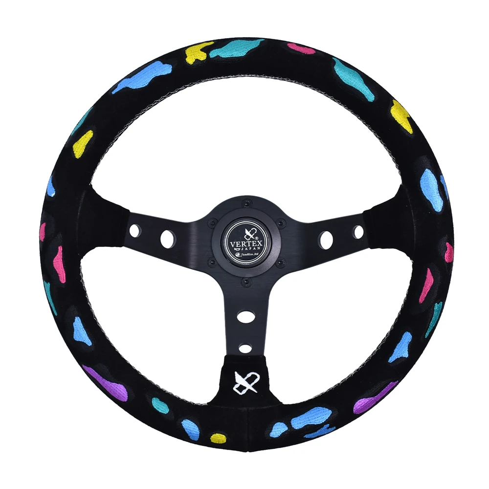 VERTEX JDM Universal Leather Steering Wheel Suede 320mm Colorful Embroidered Car Racing steering wheel with Horn
VERTEX JDM Universal Leather Steering Wheel Suede 320mm Colorful Embroidered Car Racing steering wheel with Horn