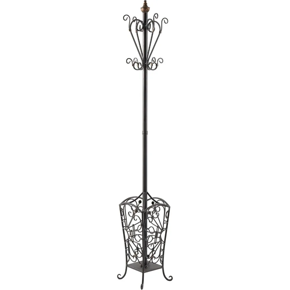 Metal Vintage Style Coat Rack with Scroll Designs, 11" x 11" x 74", Black, LARGE SIZE
Metal Vintage Style Coat Rack with Scroll Designs, 11" x 11" x 74", Black, LARGE SIZE
