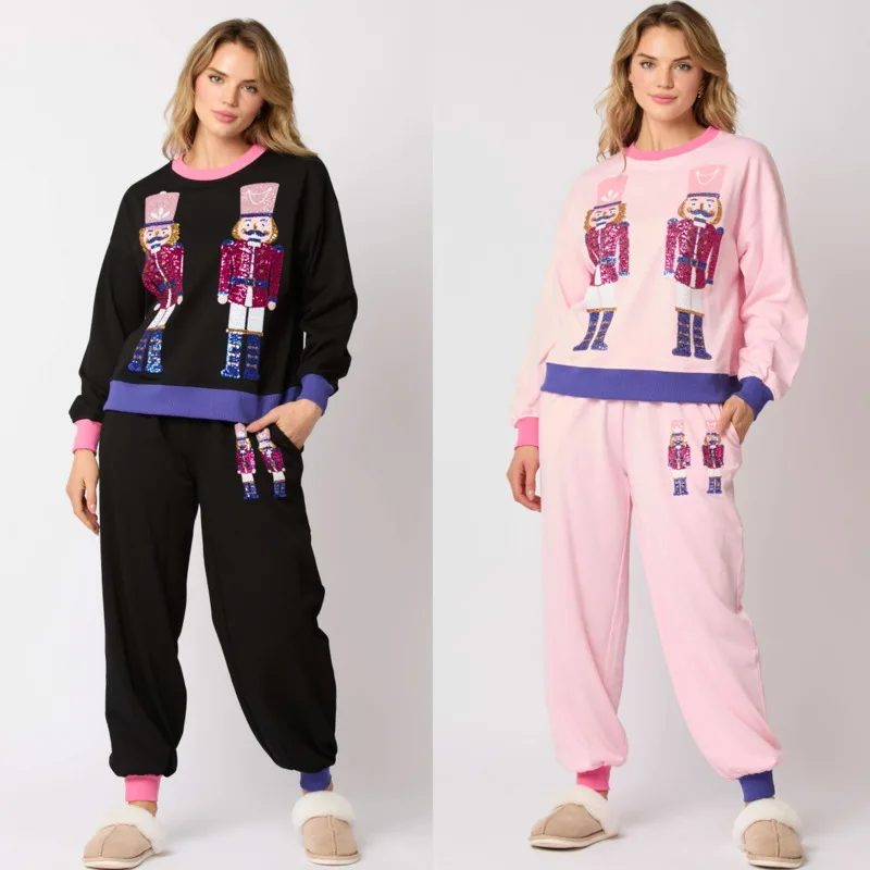 2024 Christmas Soldier Sequin Hoodie Two-piece Set Women's New Autumn And Winter Color Blocked Fashionable Casual Clothing
2024 Christmas Soldier Sequin Hoodie Two-piece Set Women's New Autumn And Winter Color Blocked Fashionable Casual Clothing