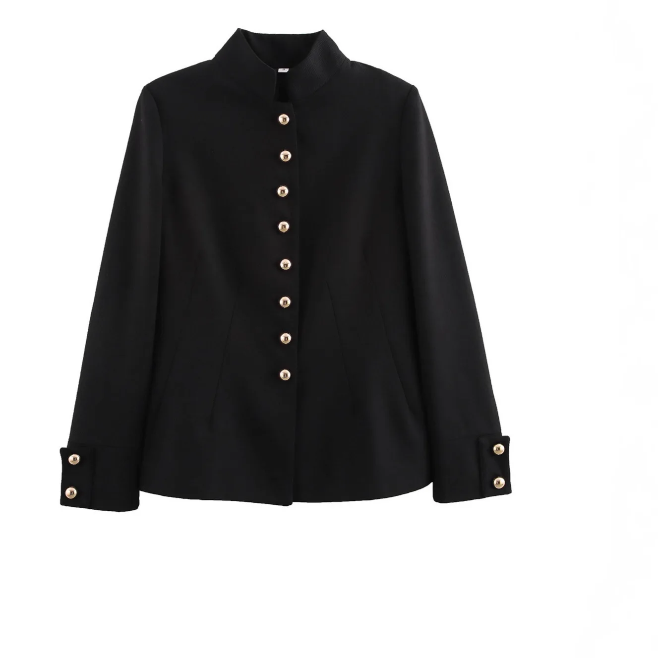 Воротник-стойка в стиле ретро, приталенный женский джет, трансграничный золотой пуговиц, украшенный для поездок на работу, с застежкой на талии, 3D-эффект
Воротник-стойка в стиле ретро, приталенный женский джет, трансграничный золотой пуговиц, украшенный для поездок на работу, с застежкой на талии, 3D-эффект