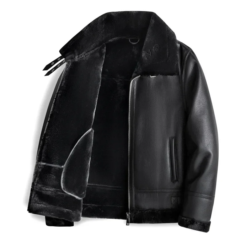 Men's Windbreak Jackets Male Trend Jackets Design Thick PU Leather Lamb Wool Motorcycle Faux Leather Pilot High Quality Jacket
Men's Windbreak Jackets Male Trend Jackets Design Thick PU Leather Lamb Wool Motorcycle Faux Leather Pilot High Quality Jacket