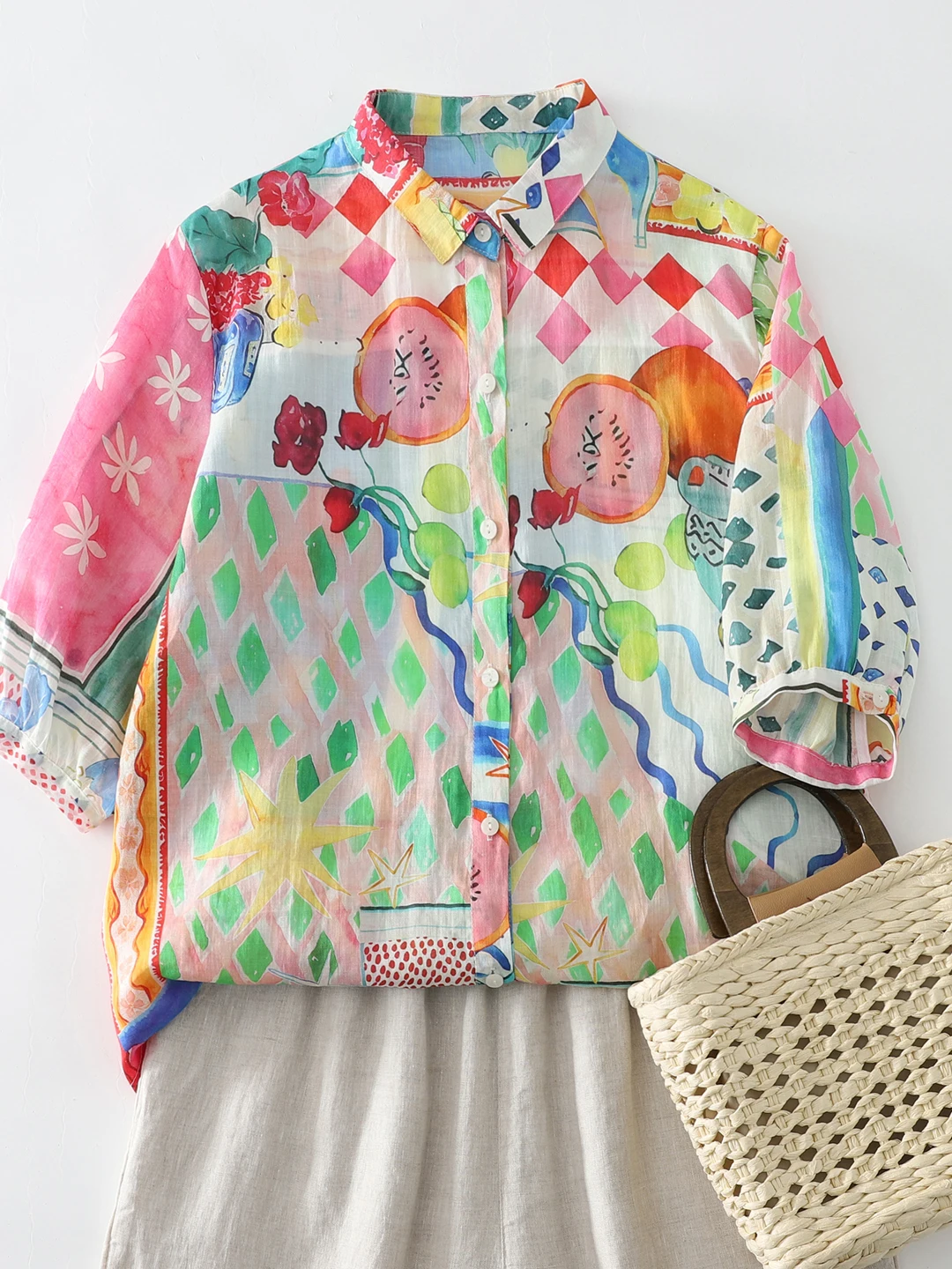 Summer 2026 Watercolor Printed Loose Fit Short Sleeve Shirt Women's Casual Style Fashionable Printed Top Open Cardigan
Summer 2026 Watercolor Printed Loose Fit Short Sleeve Shirt Women's Casual Style Fashionable Printed Top Open Cardigan