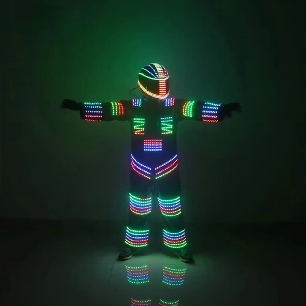 New LED Robot Color Glowing Costumes Bar Nightclub Punk DJ Helmet With Lights Up Dancing Props
New LED Robot Color Glowing Costumes Bar Nightclub Punk DJ Helmet With Lights Up Dancing Props