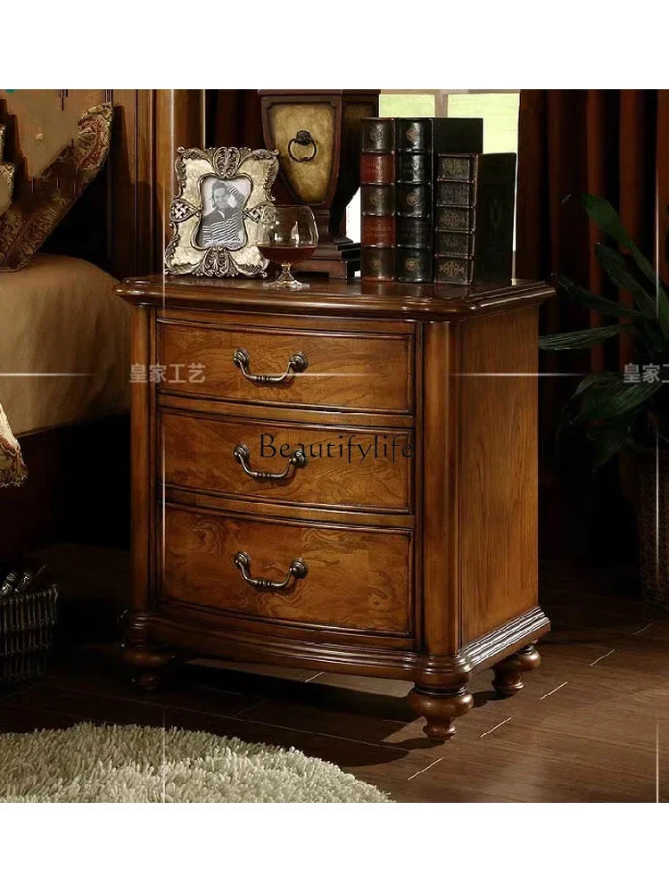American simple modern light luxury bedside table Bedroom bedside storage cabinet Solid wood drawer
American simple modern light luxury bedside table Bedroom bedside storage cabinet Solid wood drawer