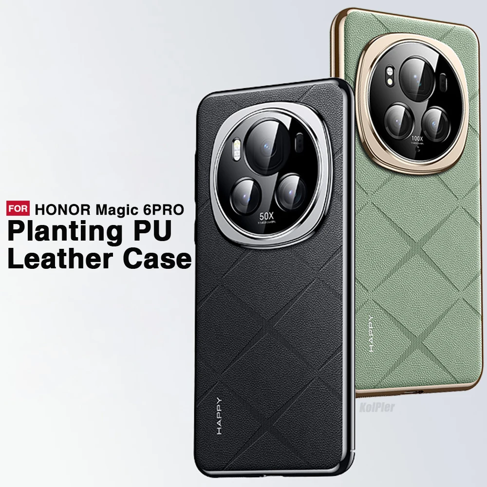 Роскошный чехол из искусственной кожи с покрытием для HONOR MAGIC 6 Pro MAGIC6PRO, модный твердый ультратонкий защитный чехол для камеры из поликарбоната
Роскошный чехол из искусственной кожи с покрытием для HONOR MAGIC 6 Pro MAGIC6PRO, модный твердый ультратонкий защитный чехол для камеры из поликарбоната