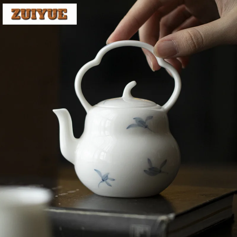 150ml Jade Mud Loop-handld Teapot Hand-painted Orchid Teapot With Filter Ancient Pot Tea Soaking Kettle Puer Teaware Craft Gift
150ml Jade Mud Loop-handld Teapot Hand-painted Orchid Teapot With Filter Ancient Pot Tea Soaking Kettle Puer Teaware Craft Gift
